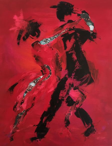Akryl maleri Tango med dig af Tine Weppler malet i 2019