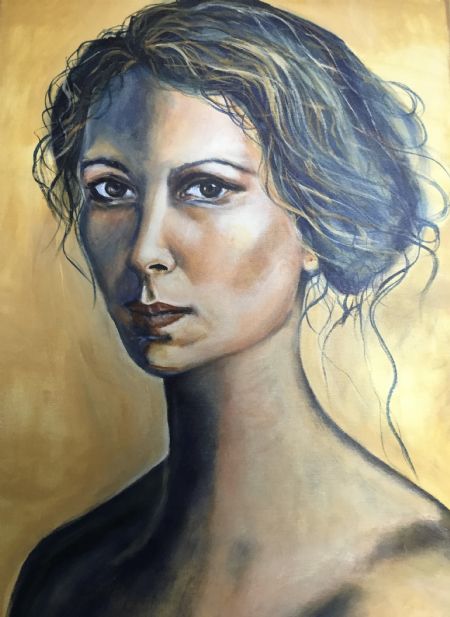 Akryl maleri Poetisk ansigt af Anna Grethe Bak malet i 2020