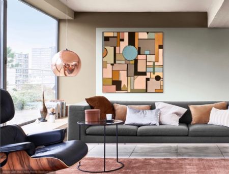 Akryl maleri Autumn blocks af Annette Mahoney malet i 2019