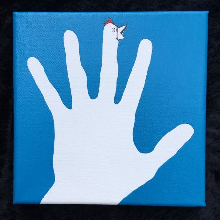 Akryl maleri Celebrating The Hand That Gets No Action (2 of 5) af Brad Mossman malet i 2020