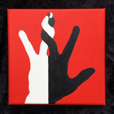 Akryl maleri Celebrating The Hand That Gets No Action (5 of 5) af Brad Mossman malet i 2020