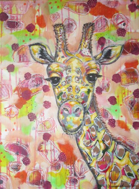 Akryl maleri Giraffen af -KAASGAARD malet i 2020