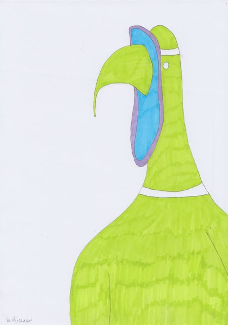  maleri Green Bird af Brad Mossman malet i 2020