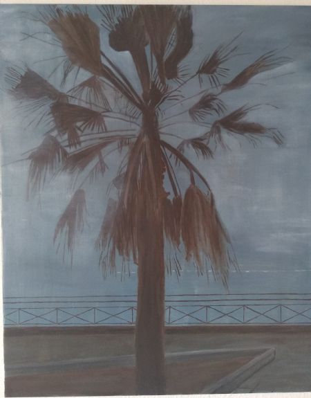 Olie maleri Palme af Marianne Laursen malet i 2016