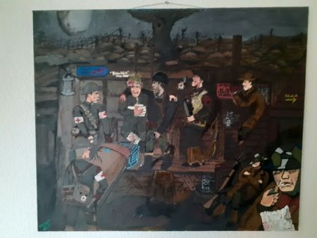 Akryl maleri Somewhere in France, Dear Mother.... af Jon Aslak Plitt Hansen malet i 2017