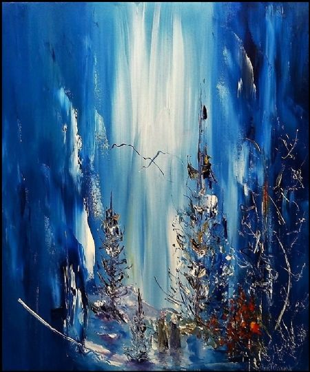 Akryl maleri SOLGT. Naturens blå mandag af Atelier Olsson - Kurt Olsson malet i 2020