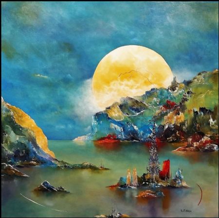 Akryl maleri SOLGT. Solens rige. af Atelier Olsson - Kurt Olsson malet i 2020