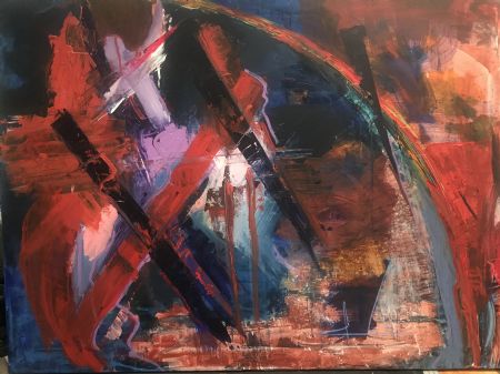 Akryl maleri For enden af regnbuen af artbyrejac malet i 2020