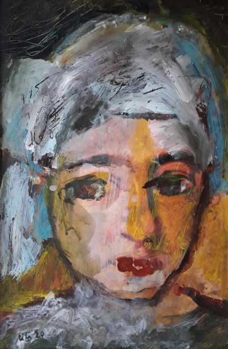 Akryl maleri Soft eyes af Jette Lili Hollesen malet i 2020