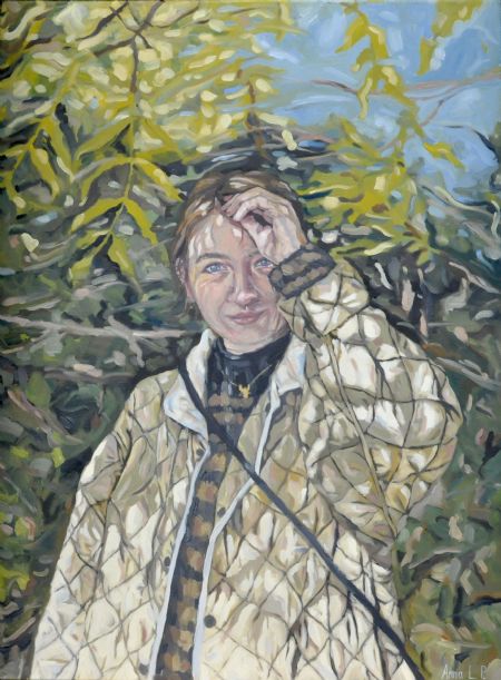 Olie maleri Uden titel af Anna Lind Petersen malet i 2020