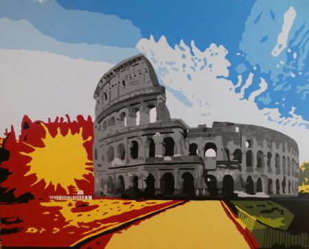 Akryl maleri Colosseum af Maiken Koch Hansen malet i 2020