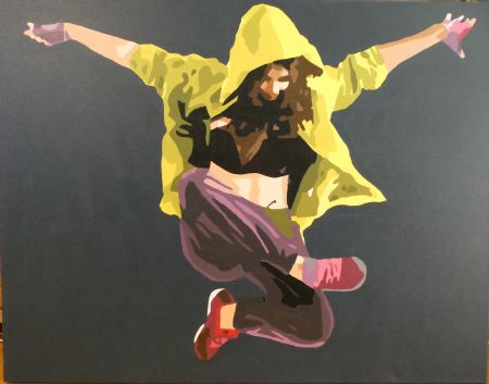 Akryl maleri Dance like your life depends on it af Maiken Koch Hansen malet i 2019