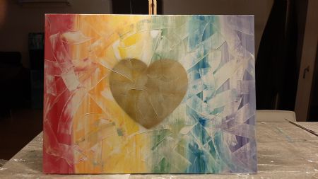 Akryl maleri Rainbow Pride Love af Marianne Bidstrup malet i 2020