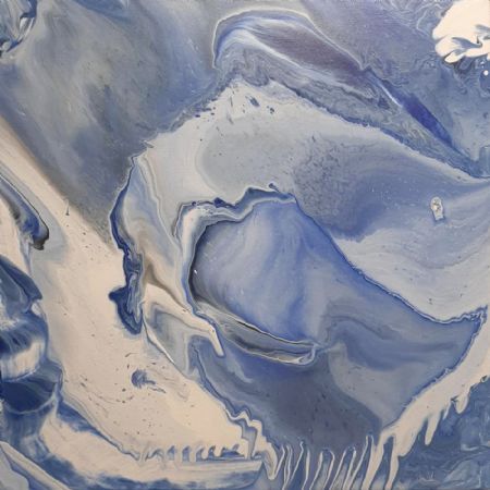 Akryl maleri Ocean Rose 2 af Marianne Bidstrup malet i 2020