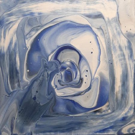 Akryl maleri Ocean Rose 1 af Marianne Bidstrup malet i 2020