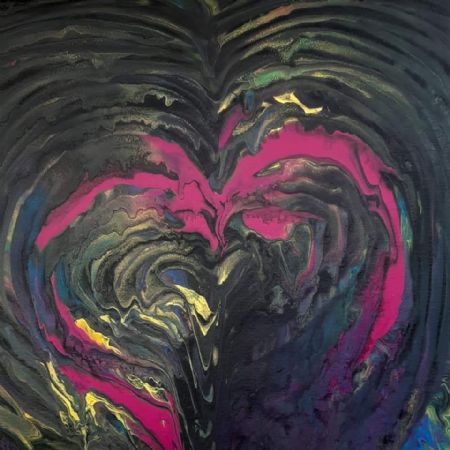 Akryl maleri Confused heart af Marianne Bidstrup malet i 2020