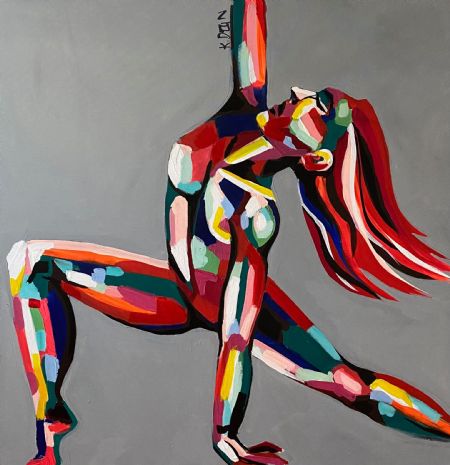 Akryl maleri Moderne Danser af Kristine Degn malet i 2021