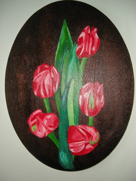 Akryl maleri tulipaner af aalebek50 malet i 2009