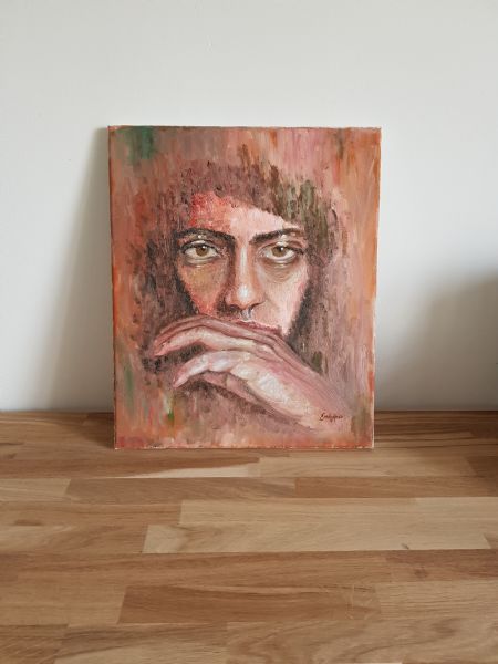 Olie maleri Troubled Mind af Emilie Rohde malet i 2021
