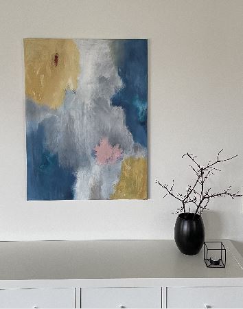 Akryl maleri Abstrakt 2 af Helle Simonsen malet i 2021