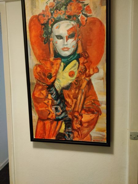 Olie maleri Maska af Olga Goldabina malet i 2014