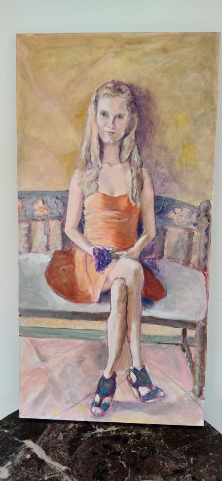 Olie maleri Næsten voksen af Olga Goldabina malet i 2015