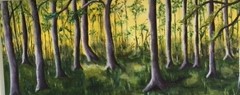 Akryl maleri skov af Karen Ødum Bjørn malet i 2021
