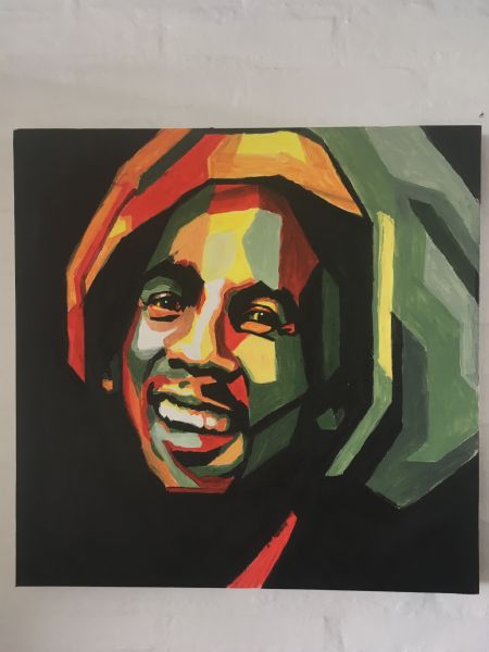 Akryl maleri Bob Marley af JCJ malet i 2014
