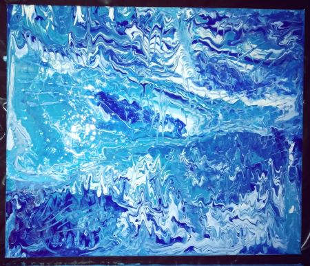 Akryl maleri Blue soul  1 af Tanja Thychosen malet i 2021