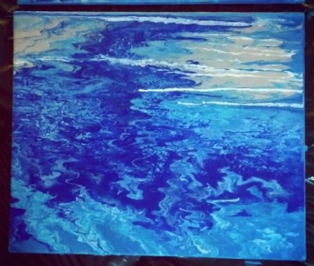 Akryl maleri Blue soul  2 af Tanja Thychosen malet i 2021