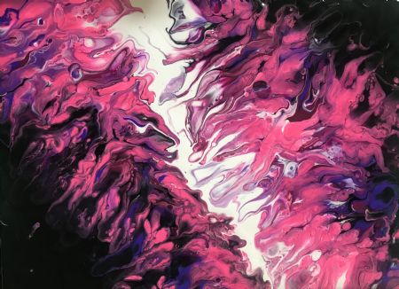 Akryl maleri Pink burst af Laura Jensen malet i 2021