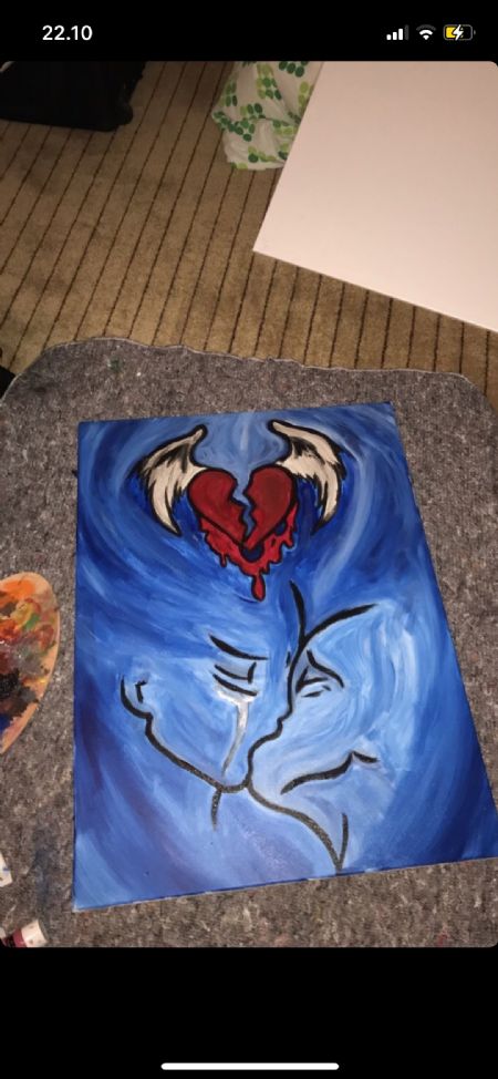 Akryl maleri Lost a lover af Julie Grabau malet i 2020