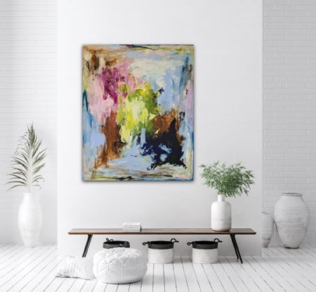 Akryl maleri Unavngivet af Art by Line Elliott malet i 2021