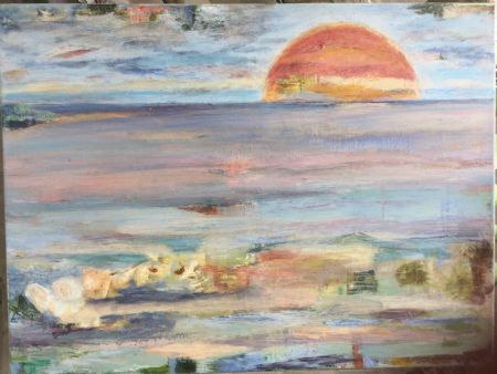 Akryl maleri Solnedgang af tinna winkel malet i 2021