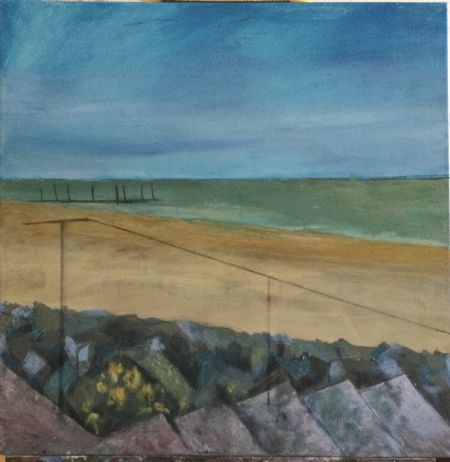 Akryl maleri Tur ved stranden af tinna winkel malet i 2021