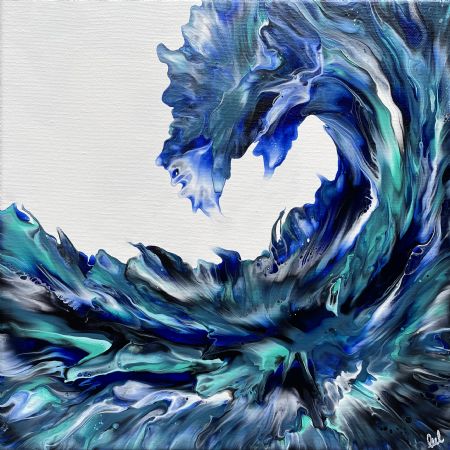Akryl maleri Dark Wave af Lene Unmack Larsen malet i 2021