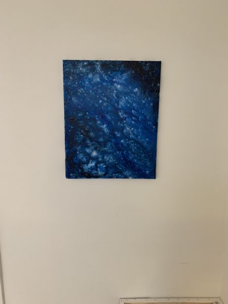 Akryl maleri Ocean blues af ernafly malet i 2021