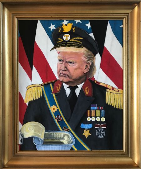 Akryl maleri The tinpot dictator Donald Trump af Eva Vith Christensen malet i 2020