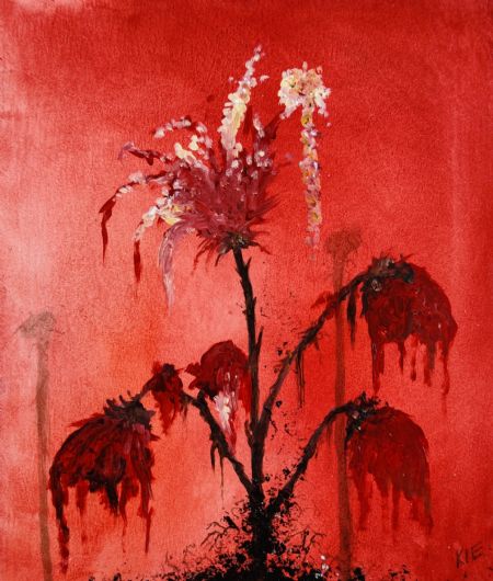 Olie maleri Flower af Kim Ekdahl malet i 