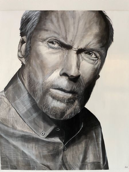 Akryl maleri Eastwood af Jan Andersen malet i 2021