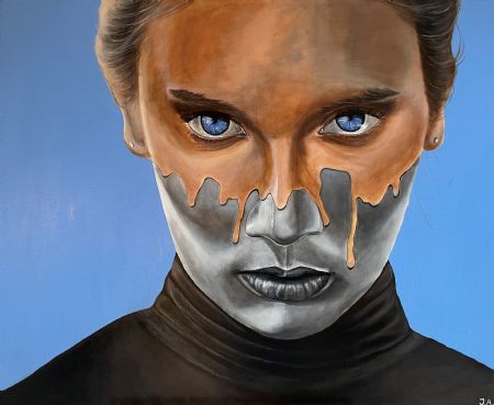 Akryl maleri Hiding af Jan Andersen malet i 2020