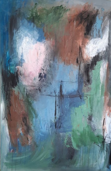 Akryl maleri Modern Art 2 af Birthe Simonsen malet i 2021