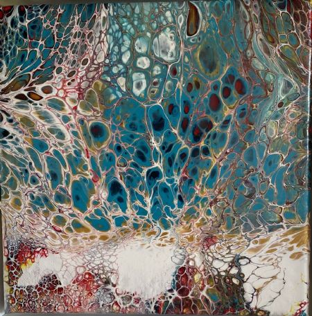 Akryl maleri Coral af Mona Lozio malet i 2019