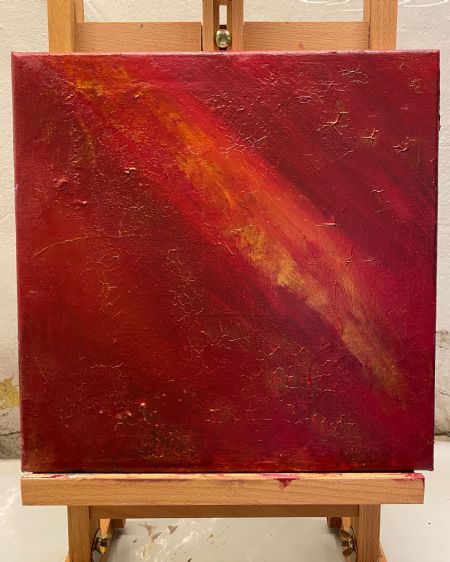Blandede medier maleri Red af Tina Vatta Hvilsted malet i 2021