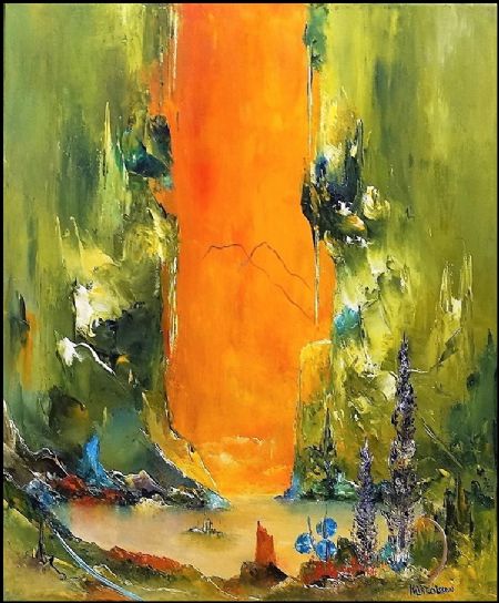 Akryl maleri SOLGT. Stille drømme af Atelier Olsson - Kurt Olsson malet i 2021