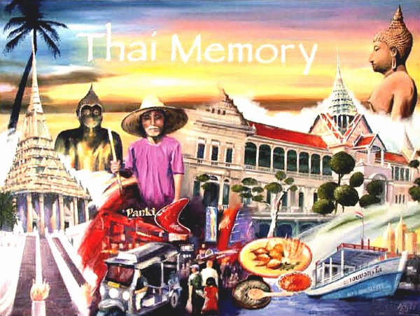 Olie maleri thai memory af holger Johannessen malet i 2007