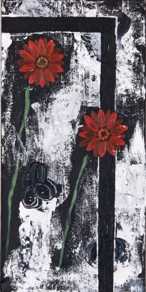 Akryl maleri Flower 2 af Mette Nissen malet i 2008
