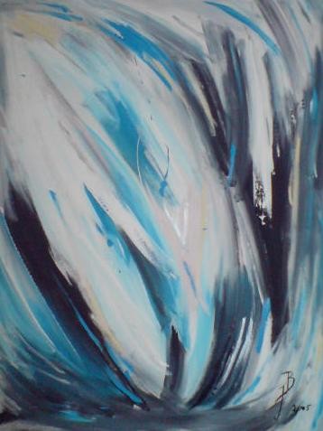 Akryl maleri Blue Wawe af Jenie malet i 2005