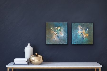 Blandede medier maleri Twins af Tina Vatta Hvilsted Hvilsted malet i 2021