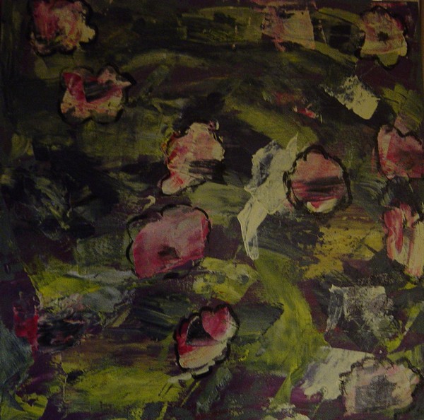 Akryl maleri blomsten af JN malet i 2009